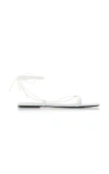 Totême The Croco Lace-up Leather Sandals In White