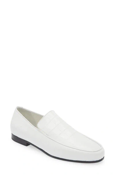 Totême The Croco Oval Loafer In White