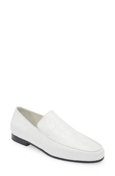 Totême White 'the Croco Oval' Loafers