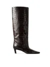 TOTÊME THE DARK BROWN CROCODILE WIDE SHAFT BOOT