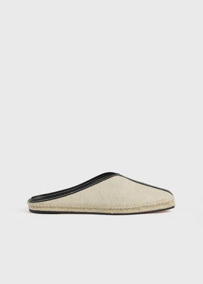 TOTÊME CANVAS ESPADRILLE SLIPPERS ECRU/BLACK