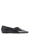 Totême The Everyday Flat Black Nappa Leather Ballerinas In Black