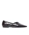 Totême Toteme Croc-embossed Leather The Everyday Ballet Flats In Black
