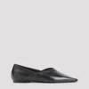 Totême The Everyday Flat Black Nappa Leather Ballerinas In Black