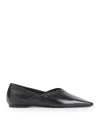 Totême The Everyday Flat Black Nappa Leather Ballerinas In Black