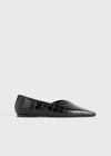 Totême Toteme Croc-embossed Leather The Everyday Ballet Flats In Dark Brown