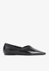 Totême The Everyday Flat Black Nappa Leather Ballerinas In Black