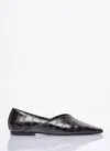 Totême Toteme Croc-embossed Leather The Everyday Ballet Flats In Brown