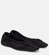Totême The Gathered Satin Ballet Flats In Black