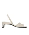 Totême Off-white 'the Gathered Scoop' Heeled Sandals In Nude