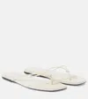 Totême The Knot Suede Thong Sandals In Beige