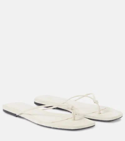 Totême The Knot Suede Thong Sandals In Beige