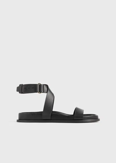 Totême Toteme The Leather Chunky Sandal In Black