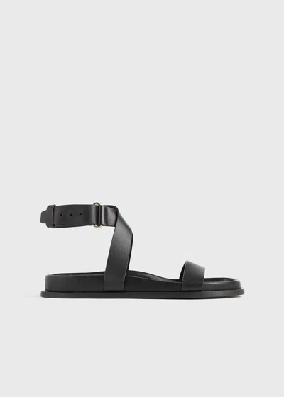 Totême Toteme The Leather Chunky Sandal In Black