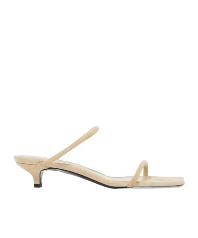 Totême Minimalist Suede Leather Sandals In Neutro