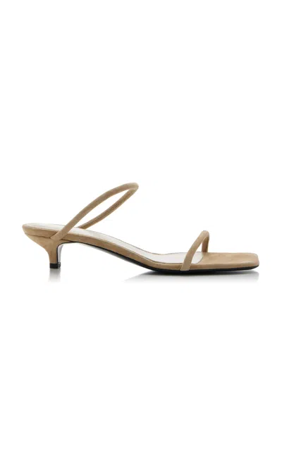 Totême The Minimalist Suede Sandals In Tan