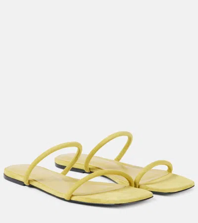 Totême The Minimalist Suede Sandals In Yellow