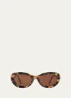 Totême The Ovals Acetate Sunglasses In Tortoise 848