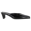 Totême The Patent 55 Pointed Mules In Black Calf Leather In Black
