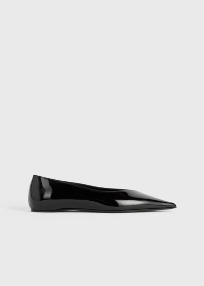 TOTÊME PATENT ASYMMETRIC BALLERINAS BLACK