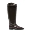Totême Leather Riding Boots Coffee