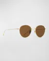 Totême The Rounds Stainless Steel Round Sunglasses In Gold