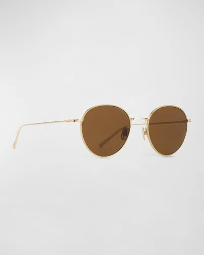 Totême The Rounds Stainless Steel Round Sunglasses In Gold