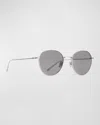 Totême The Rounds Stainless Steel Round Sunglasses In Gray