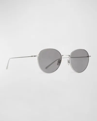 Totême The Rounds Stainless Steel Round Sunglasses In Silver