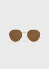 Totême The Rounds Stainless Steel Round Sunglasses In Gold