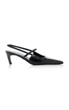Totême The Sharp 50 Patent-leather Slingback Pumps In Black