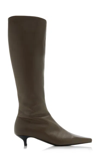 Totême The Slim Leather Knee Boots In Brown