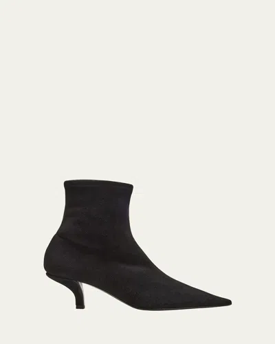 Totême The Heeled Sock Suede Ankle Boots In Black