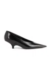 Totême Sharp Leather Kitten-heel Pumps In Black