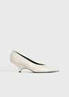 Totême The Wedge Heel 55 Leather Pumps In Bleached Sand