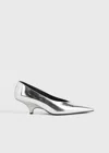 Totême Toteme Pointed Toe Metallic Faux Leather Pump In Mirror Silver