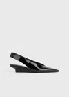 Totême The Suede Wedge-heel Slingback Black In Black