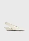 Totême The Wedge-heel Leather Slingback Pumps In Bleached Sand