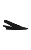 Totême The Suede Wedge-heel Slingback Black In Black