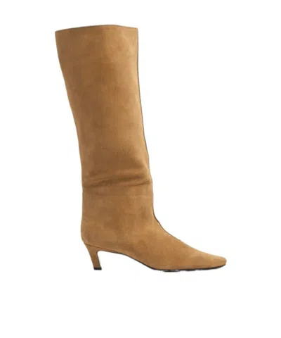 Totême Wide Shaft Boots In Caramel