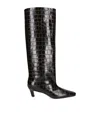 Totême Croco-embossed Wide Shaft Boots Dark Brown In Brown