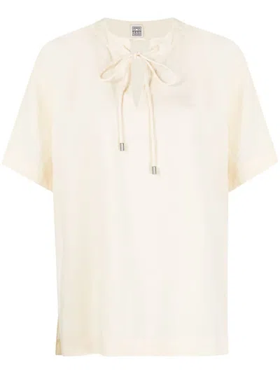 Totême Tie-detail Blouse In White