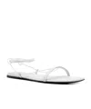Totême The Croco Lace-up Leather Sandals In White