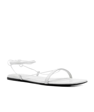 TOTÊME TOTÊME CROCO TIE SINGLE-TOE STRAP SANDALS