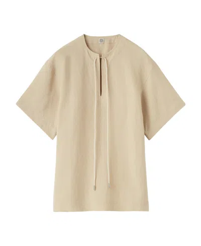 Totême Tie-neck T-shirt In Nude