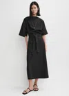 Totême Tie-waist Cotton Skirt Black In Black