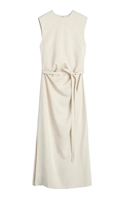 Totême Fluid Tie-waist Dress In Ivory