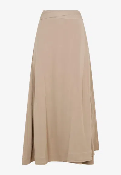 Totême Tie-waist Wrap Skirt In Beige