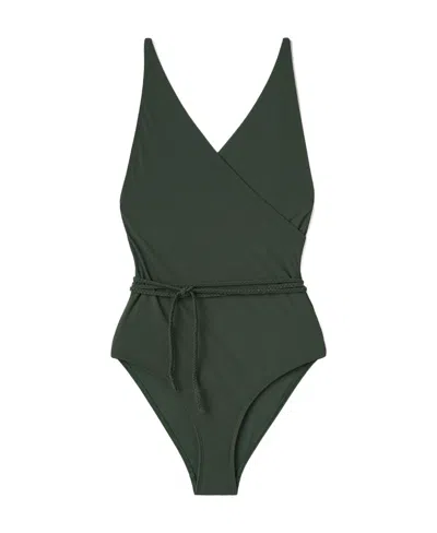 Totême Tied-waist One-piece In Black