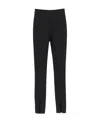 Totême Tonal-stitching Front-slits Slim-cut Trousers In Black